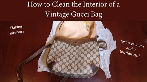 gucci vintage bag lining clean|how to clean Gucci purses.